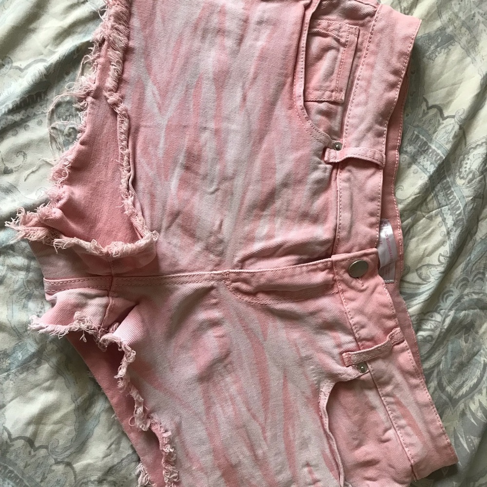 Pink Stone Washed Shorts